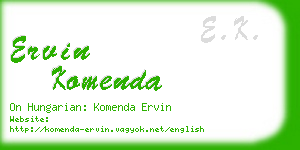 ervin komenda business card